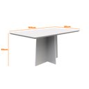 Ver imagem 5 de Mesa de Jantar Tampo com Vidro Angra 160 cm Off White Base Ypê - D’Rossi