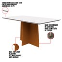 Ver imagem 4 de Mesa de Jantar Tampo com Vidro Angra 160 cm Off White Base Ypê - D’Rossi