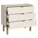 Ver imagem 3 de Cômoda Luara 3 Gavetas MDF-MDP Pé Torneado Off White Mpozenato