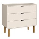 Ver imagem 4 de Cômoda Luara 3 Gavetas MDF-MDP Pé Torneado Off White Mpozenato