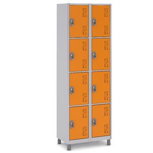 Locker de Aço 8 Portas para Escola e Escritório:laranja