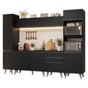 Ver imagem 1 de Armário de Cozinha Completa 280 Cm Preto Nice Madesa 01 Preto