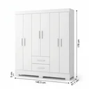 Ver imagem 3 de Guarda-Roupa Casal 6 Portas, 2 Gavetas e Pés Olímpio Branco