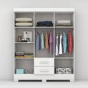 Ver imagem 5 de Guarda-Roupa Casal 6 Portas, 2 Gavetas e Pés Olímpio Branco