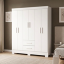Ver imagem 1 de Guarda-Roupa Casal 6 Portas, 2 Gavetas e Pés Olímpio Branco