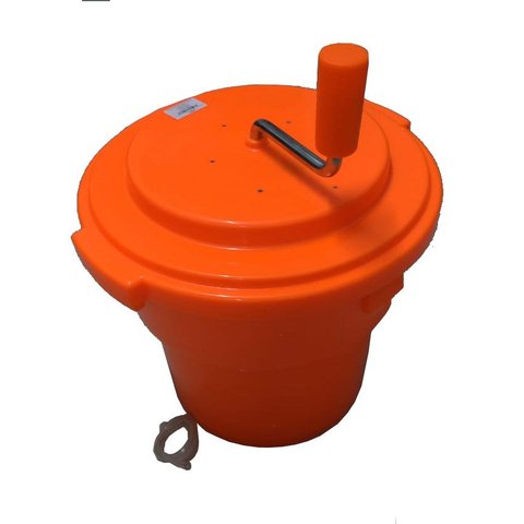 Secador de Saladas e Verduras Centrífuga Manual Profissional Grande Laranja 20 Litros