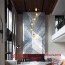 Ver imagem 2 de Lustre para Sala Cúpula Fumê 6 Lâmpadas Pé Direito Alto