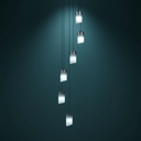 Ver mais imagens de Lustre para Sala Cúpula Fumê 6 Lâmpadas Pé Direito Alto