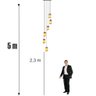 Lustre para Sala Cúpula Fumê 6 Lâmpadas Pé Direito Alto - 9