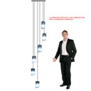 Ver mais imagens de Lustre para Sala Cúpula Fumê 6 Lâmpadas Pé Direito Alto