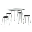 Ver imagem 1 de Conjunto de Mesa Nádia Quadrada Dobrável Branco e Preto 4 Banquetas - Criativa 431f/100pre