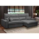 Ver imagem 2 de Sofá Retrátil Reclinável para Sala 3 Lugares 250cm Aisha F04 Veludo Cinza Escuro - Lyam Decor