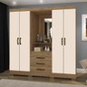 Guarda Roupa Casal com Espelho 4 Portas 3 Gavetas Bhappy Siena Móveis - 1