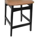 Ver imagem 5 de Banqueta Toscana Assento em Courino Base Fixa com Encosto Preto Decorise