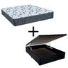 Cama Box Baú Casal 138 Tecido Sintético Preto Com Colchão Alegro Bello Box Espuma D28 Cinza - 1