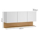 Ver imagem 3 de Armario Aereo 3 Portas 150 Cm Line Supremo Cp Freijo Ktp
