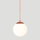 Ver imagem 3 de Pendente Bronze C/ Globo de Vidro Branco de 14cm + Led 2w