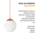 Ver imagem 6 de Pendente Bronze C/ Globo de Vidro Branco de 14cm + Led 2w