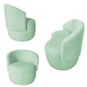 Ver imagem 2 de Kit Namoradeira + 2 Poltronas Decorativa Beatriz Orgânica Veludo Acqua