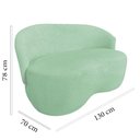 Ver imagem 5 de Kit Namoradeira + 2 Poltronas Decorativa Beatriz Orgânica Veludo Acqua