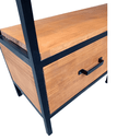 Ver imagem 4 de Estante para Livros de Madeira e Ferro com 6 Prateleiras e 2 Gavetas - Estilo Industrial