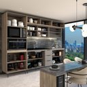 Ver imagem 4 de Cozinha Completa Modulada 15 Portas 3 Gavetas com Vidro Imperial/fume - Panorama Móveis