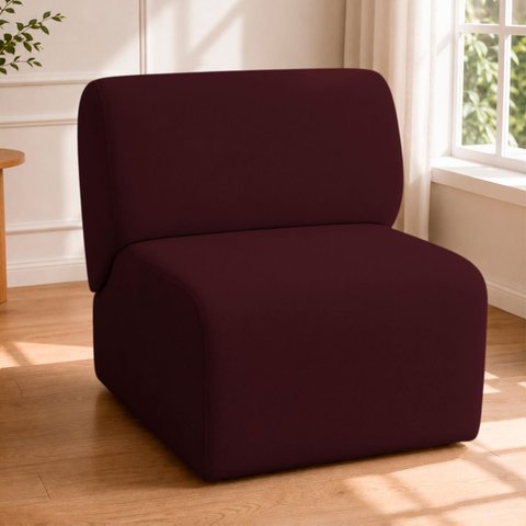 Poltrona Decorativa Zoe Orgânica para Sala Recepção Hall Moderna Minimalista Luxo Suede