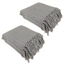 Ver imagem 1 de Kit 2 Mantas Para Sofá Cinza 240x180