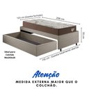 Ver imagem 5 de Base Box Cama Solteirão Sapateira Linho Bege e Colchão Relax Adorabile Ecoflex 96x203