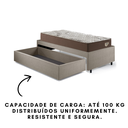 Ver imagem 3 de Base Box Cama Solteirão Sapateira Linho Bege e Colchão Relax Adorabile Ecoflex 96x203