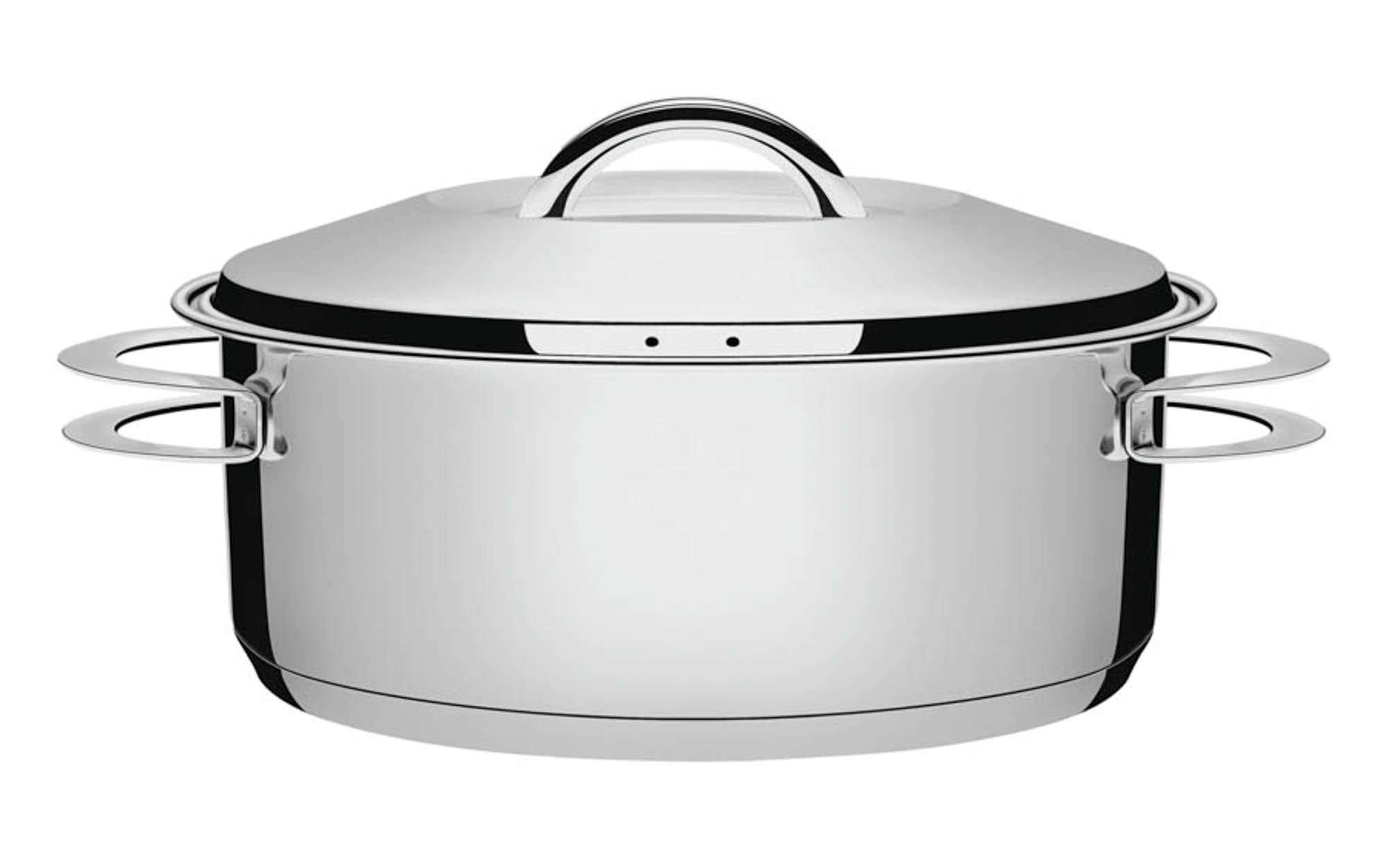 Caçarola Tramontina Solar Rasa em Aço Inox Fundo Triplo com Tampa e Alças 28 Cm 7,1 L Tramontina