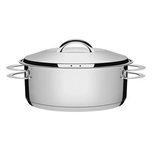 Caçarola Tramontina Solar Rasa em Aço Inox Fundo Triplo com Tampa e Alças 28 Cm 7,1 L Tramontina