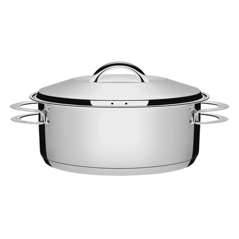 Caçarola Tramontina Solar Rasa em Aço Inox Fundo Triplo com Tampa e Alças 28 Cm 7,1 L Tramontina