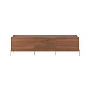 Ver imagem 2 de Rack Jasper 220 cm 2 Gavetas e 2 Porta Sala Estar Cômoda - Canella com Champanhe