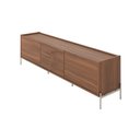 Ver imagem 3 de Rack Jasper 220 cm 2 Gavetas e 2 Porta Sala Estar Cômoda - Canella com Champanhe