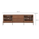 Ver imagem 6 de Rack Jasper 220 cm 2 Gavetas e 2 Porta Sala Estar Cômoda - Canella com Champanhe