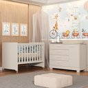 Ver imagem 2 de Jogo de Quarto Infantil Cômoda Zaki e Berço Evolution Areia Fosco - Reller Móveis