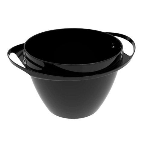 Champanheira com Alças 6,2l Preto Balde de Gelo Plástico Bebidas Crippa