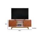 Ver imagem 7 de Rack Bancada P/tv até 60 Polegadas Flat Ripado C/ Nichos e Pés 150x60cm Freijó/off White - Dj Mó