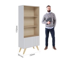 Estante de Livros Link com 2 Portas e 3 Prateleiras Branco Fosco Taurani Nobre Colibri Moveis - 7