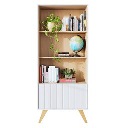 Estante de Livros Link com 2 Portas e 3 Prateleiras Branco Fosco Taurani Nobre Colibri Moveis - 2