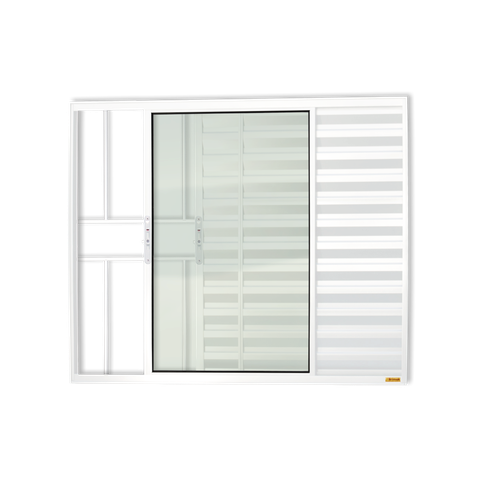 Veneziana Alumínio Confort 3F.c/Grade 100 x 100 V.Liso Branco Brimak