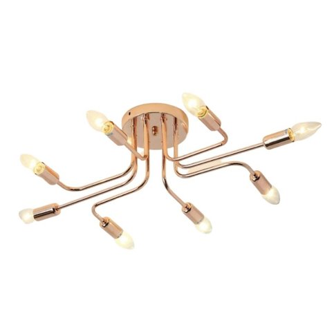 Plafon Sputnik 8 Braços Rose Gold 78cm 8E27 PARIS LUZ