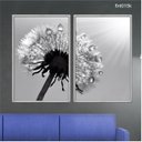 Ver imagem 2 de Kit 02 Quadros Decorativos - Dente de Leao Preto e Branco Flnt015k - Tela Canvas - 60x80cm