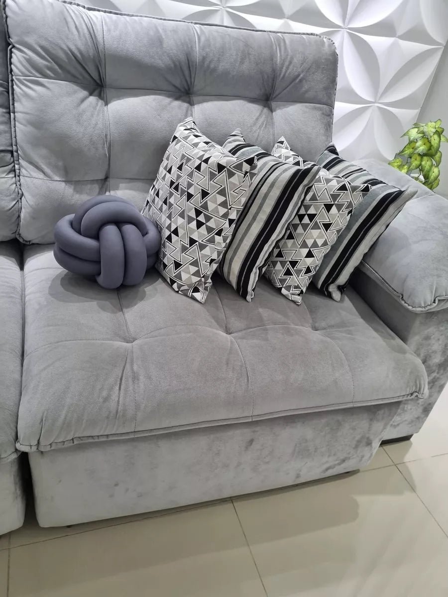 Ver imagem 2 de Almofada de Nó Escandinavo Nozinho Decorativo 35cm Verde Oliva