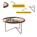 Ver imagem 3 de Mesa de Centro Alamanda Sala Espelhada com Pés Metálicos Castanho/bronze
