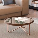 Ver imagem 2 de Mesa de Centro Alamanda Sala Espelhada com Pés Metálicos Castanho/bronze