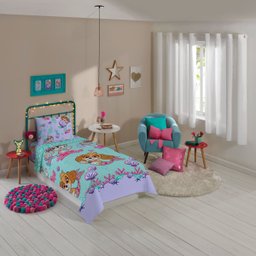Jogo de Cama Lençol Elastico Solteiro Infantil Skye 3 Pecas Menina Lepper - 1