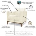 Ver imagem 3 de Kit 2 Poltronas Decorativas Balli Pes Madeira Linho Perola Ezz