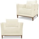 Ver imagem 1 de Kit 2 Poltronas Decorativas Balli Pes Madeira Linho Perola Ezz